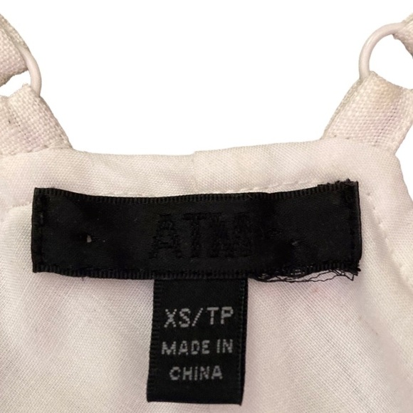 ATM Anthony Thomas Melillo Linen V Neck Sleeveless Stripe Midi Dress - Picture 9 of 11